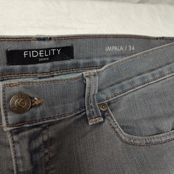 Fidelity Impala Jeans Mens 34x34 Gray Mid Rise Bootcut Emerson Denim Made USA - Picture 7 of 13